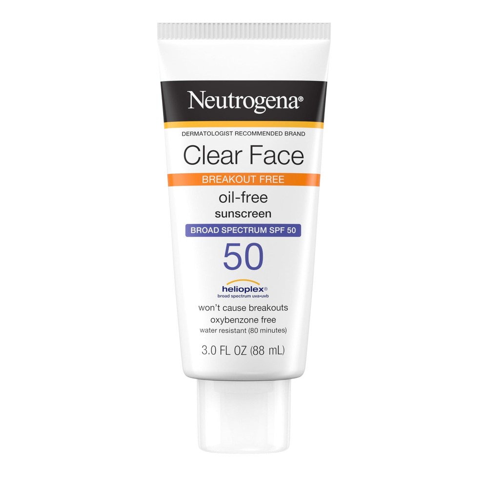 Neutrogena Clear Face Sunscreen Lotion for 3 Fl Oz (Pack of 1), WHITE