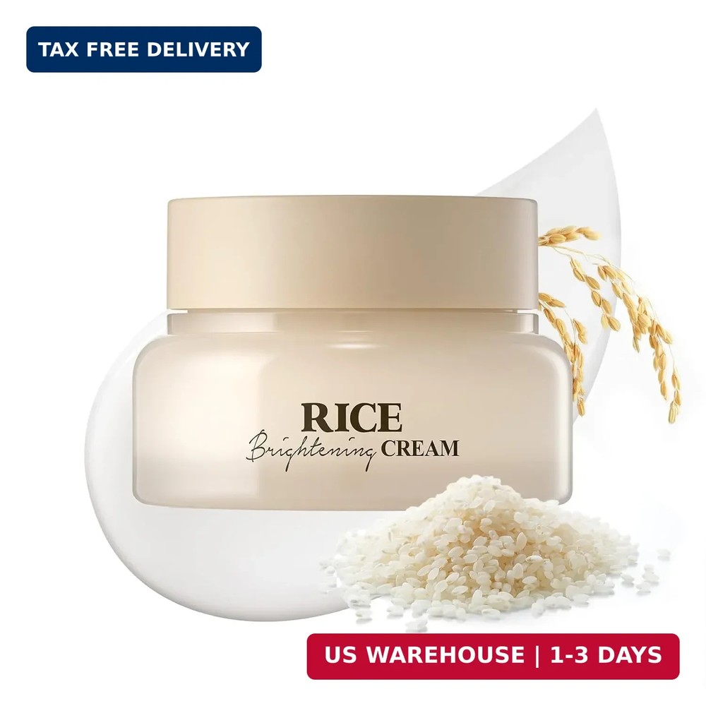 SKINFOOD Rice Brightening Cream, Korean Face Moisturizer with 48 Hours Fermented