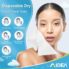 Disposable Face Towels 100Ct (2 Boxes) – Sensitive Skin Cleansing Wipes, Makeup