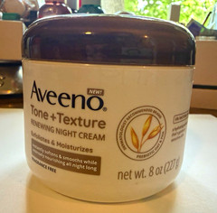 Aveeno Tone + Texture Renewing Night Cream Fragrance-Free Prebiotic Oat 8 oz