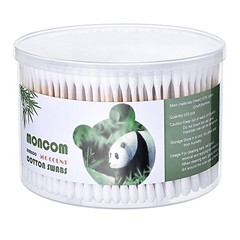 MONCOM 500 Count Double Round Thick Tips Cotton Swabs, Strong bamboo sticks | Fu