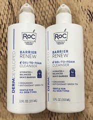 ROC Barrier Renew Gel-To-Foam Cleanser Gentle 12oz X2, Ceramides