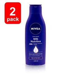 2 NIVEA BODY CREAM EXTRA DRY SKIN 220 ML ESSENTIALLY ENRICHED MILK NUTRITIVE
