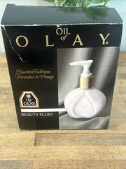 Vintage ~ Limited Edition Oil of Olay ~ Beauty Fluid 5oz Glass Bottle Pump