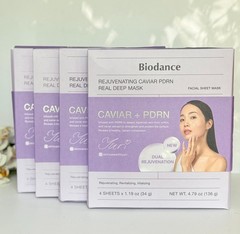 Biodance Rejuvenating Caviar PDRN Real Deep Mask – 4 Boxes (16 Total Masks) NEW