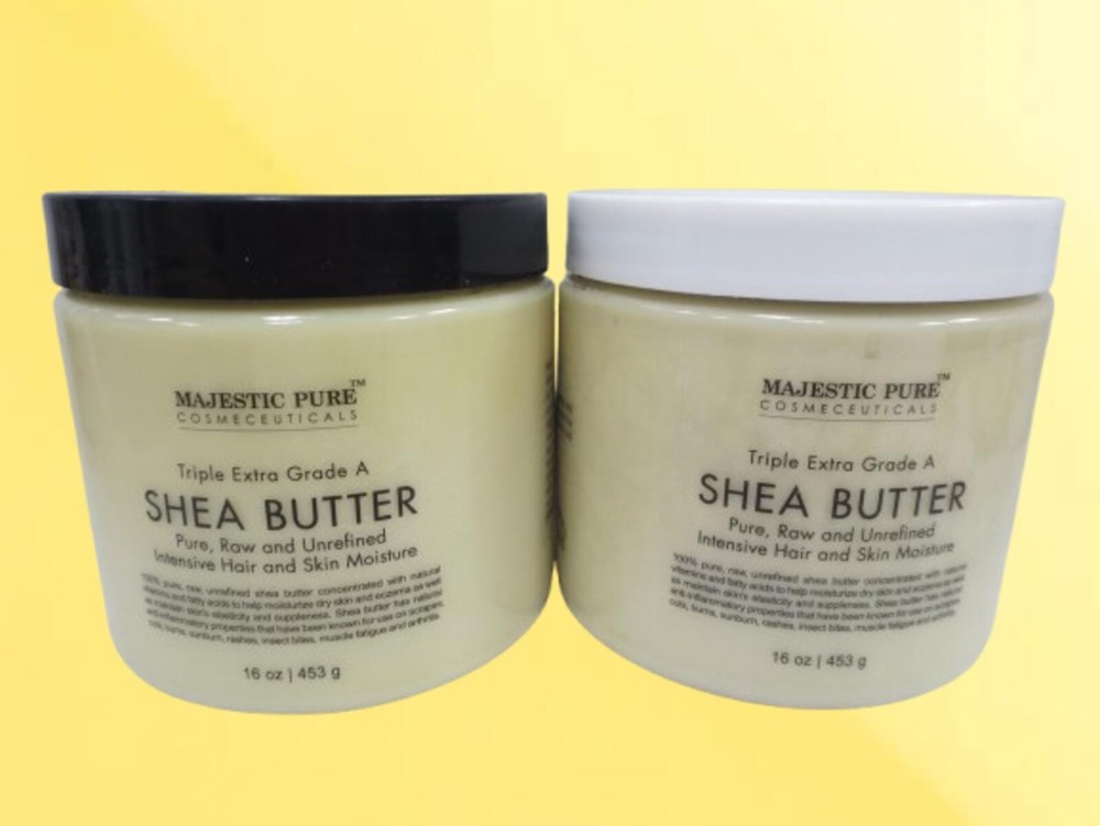 MAJESTIC PURE TRIPLE EXTRA GRADE A SHEA BUTTER 16 OZ LOT OF 2 DETAILS