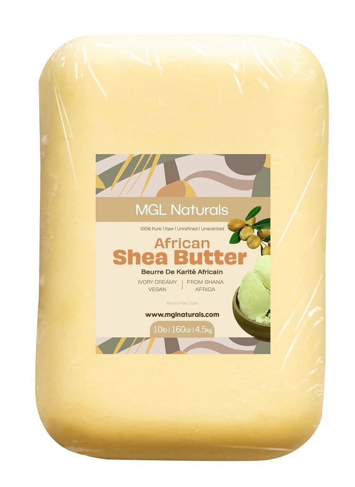 100% Pure Raw African Shea Butter 10 lb – Unrefined Moisturizer for Skin & Hair,