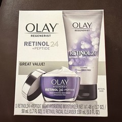 Olay Regenerist Retinol 24 + Peptide Face Wash and Moisturizer – 5 fl oz/1.7oz