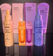 SpaScentials Day&Night Serum&GlobalBeauty Day& Night Cleanser/ELF LIP BALM Lot 6
