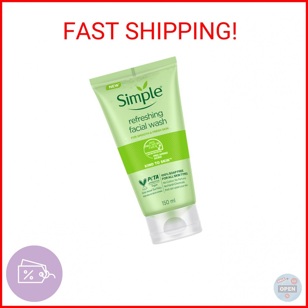Simple Kind to Skin Refreshing Facial Wash Gel ,150 ml (5 Ounce)