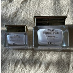 Dior Prestige La Crème Texture Riche face moisturizer EMPTY jar/ eye cream set