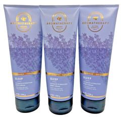 NEW Bath & Body Works Lot of 3 Bottles Aroma Sleep Lavender Vanilla Cream 8 oz