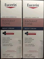 2 EUCERIN DARK SPOT CORRECTOR RADIANT TONE NIGHT CREAM WITH THIAMIDOL!! 1.7oz X2
