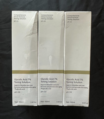 3 Pack Glycolic Acid 7% Toning Solution. 100 ml 3.38 fl oz New Sealed Exp: 3/27