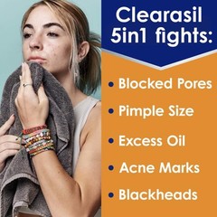 Clearasil Stubborn Acne Control 5in1 6.76 Fl Oz (Pack of 1), White