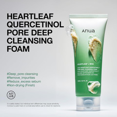 Heartleaf Quercetinol Pore Deep Cleansing Foam, Facial Cleanser, for Double Clea