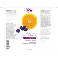 NOW FOODS Vitamin C & Acai Berry Purifying Toner 8 fl oz