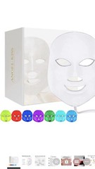 Led Face Mask Light Therapy, Angel Kiss 7 Color Blue & Red Light Therapy Facial