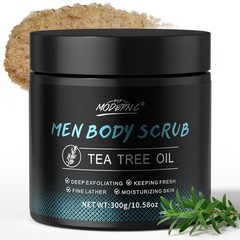 Men Body Scrub with Tea Tree Oil Exfoliating 10.58 Ounce (Pack of 1)