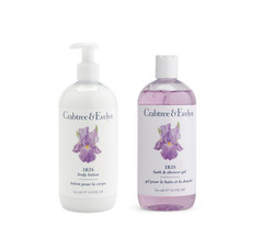 NEW Crabtree & Evelyn IRIS Scented Body Lotion & Bath Shower Gel 16.9 oz each