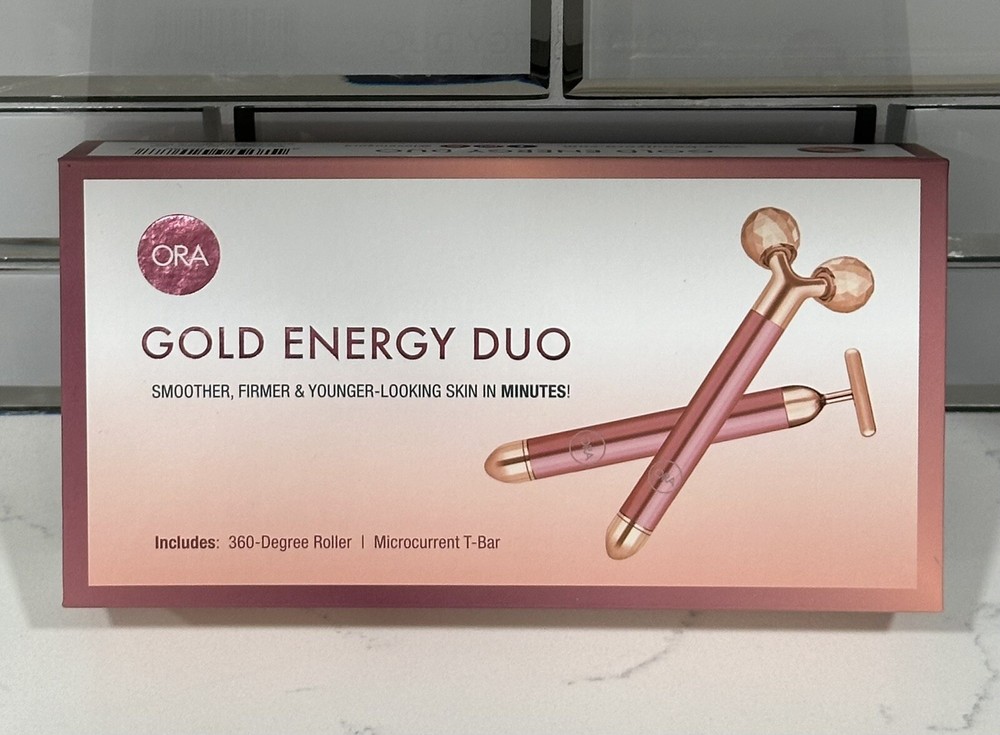 Ora Gold Energy Duo. Includes Microcurrent T-Bar & 360-Degree Roller