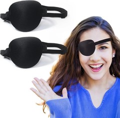 2PCS Adjustable Lazy Eye Patch Left Right Adult Kids Amblyopia Strabismus Black