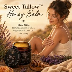 3Pack Organic Grass Fed Beef Tallow Balm Raw Honey Lavender 2oz Skin Moisturizer