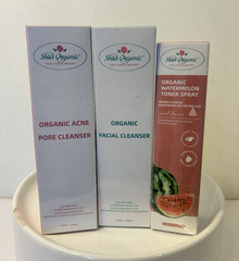 Sha&rsquo;s Organic Acne & Pore Skin Care Set Cleanser + Toner Watermelon 3.3oz