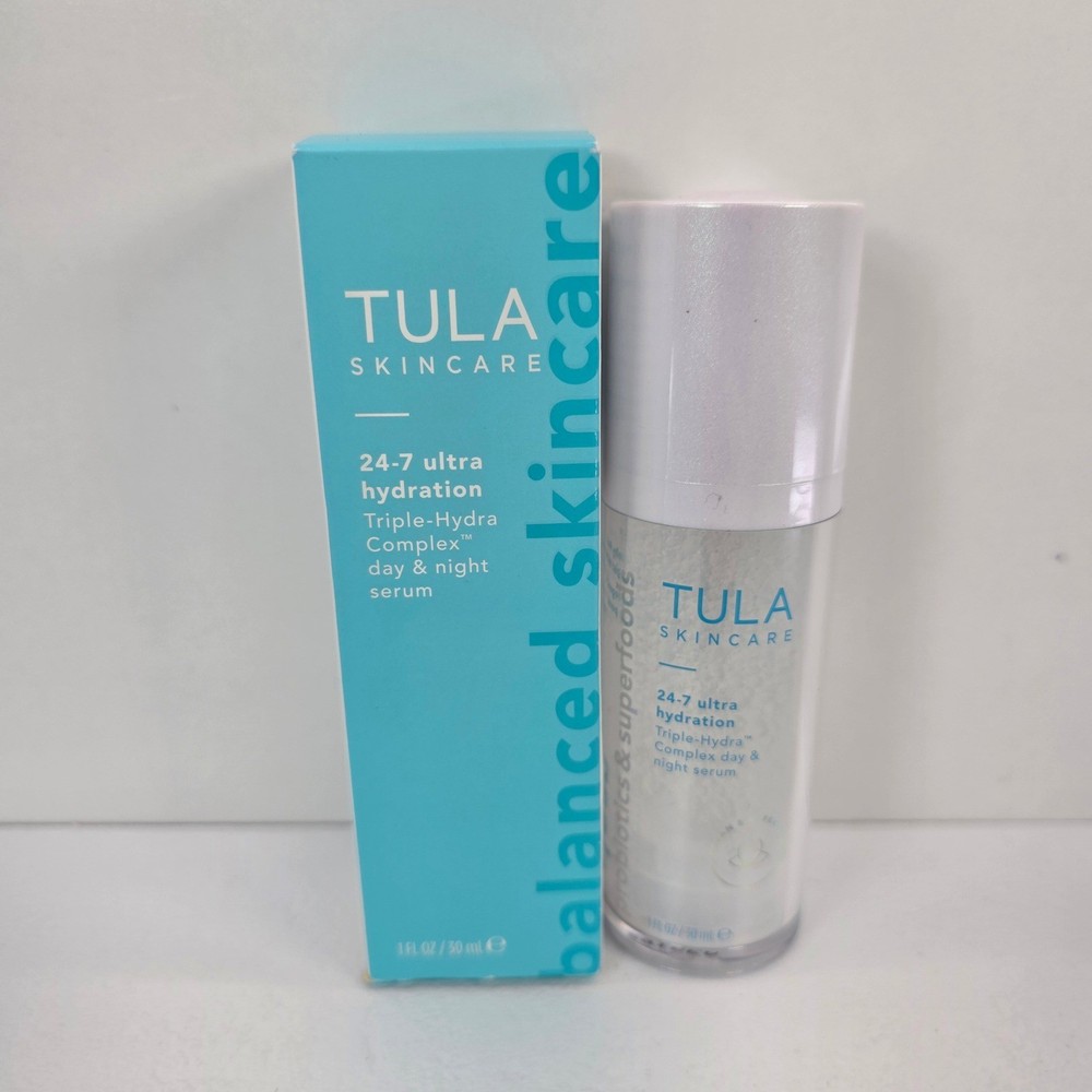 Tula Skincare 24-7 Ultra Hydration Triple-Hydra Complex Day Night Serum 1oz NEW