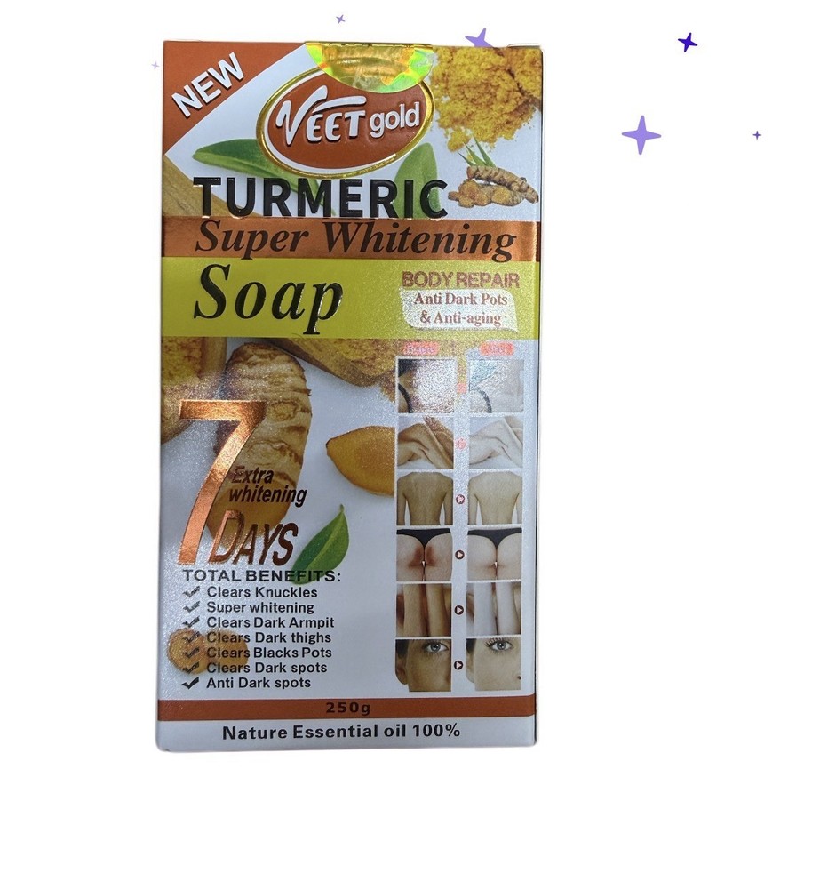 Veet Gold Whitening soap Turmeric Anti Aging & Anti Black spots 250gm