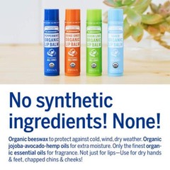 Dr Bronner&rsquo;s Organic Lip Balm Pack of 6 USDA Certified Fair Trade Ingredients