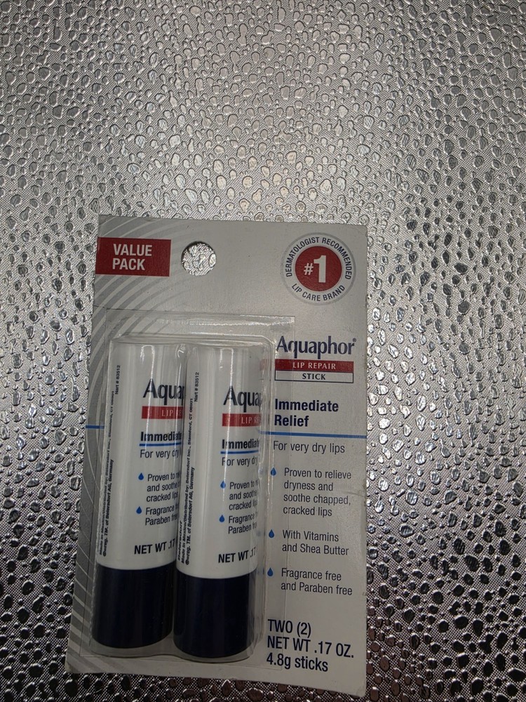 Aquaphor Lip Repair Stick Dry/Chapped/Cracked Lips Fragrance-Free 2 Pack 0.17 oz