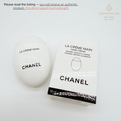 Chanel La Creme Main Hand Cream 50ml Full Size New Box + Bonus Denim Pouch -READ