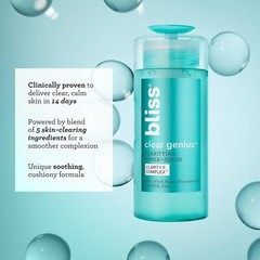 Bliss Clear Genius Clarifying Toner + Serum – 4.3 Fl Oz – Purifies Pores, Tones,