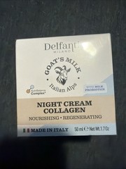 Delfanti Goat&rsquo;s Milk Night w/Collagen Cream Regener Moisturizer Italy- Sealed