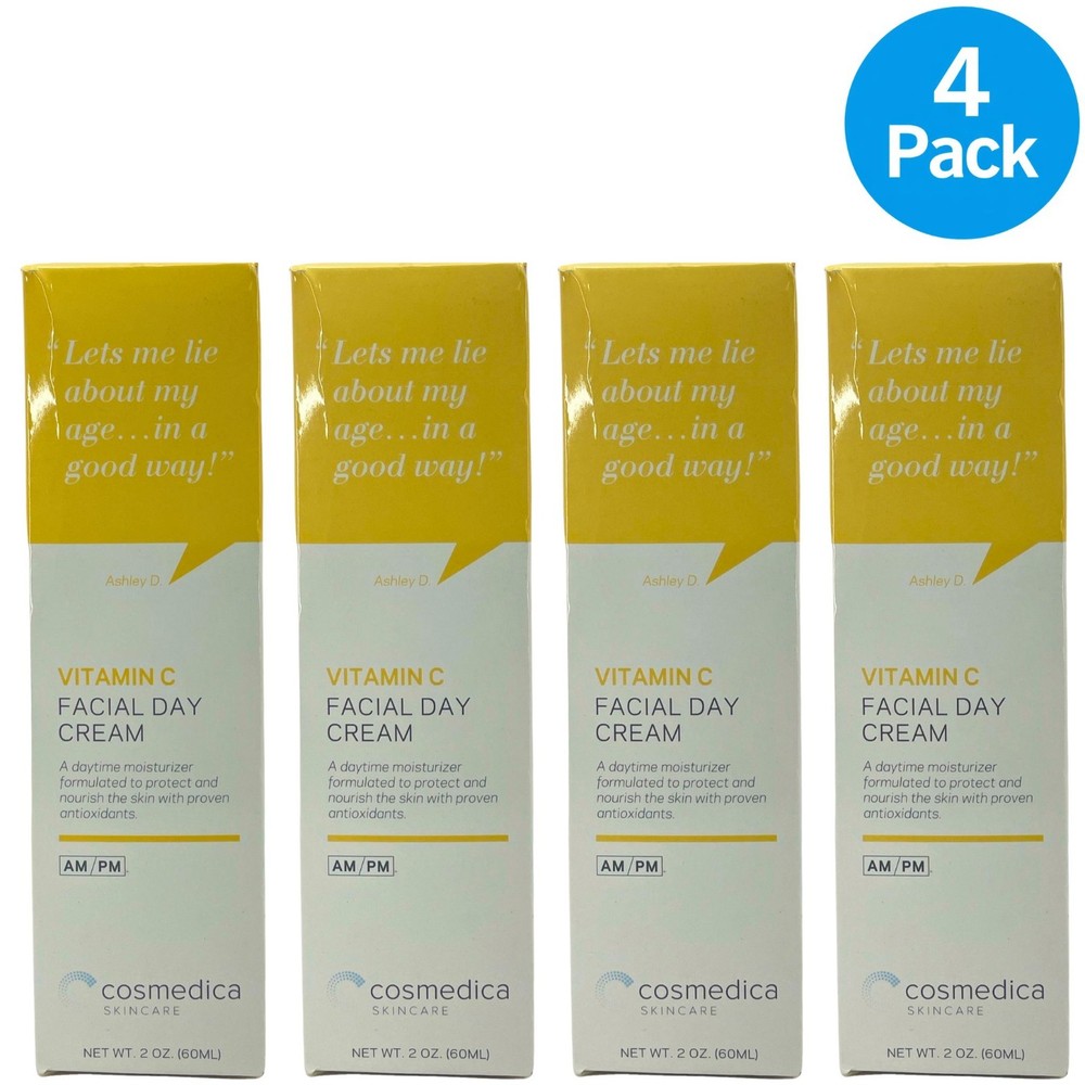 Cosmedica Skincare Vitamin C Facial Day Cream Antioxidant 2 oz – 4 Pack Bundle
