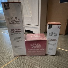 Mila Mi Amor Cleanser Serum Scrub Set Ceramide Collagen Deep Hydration