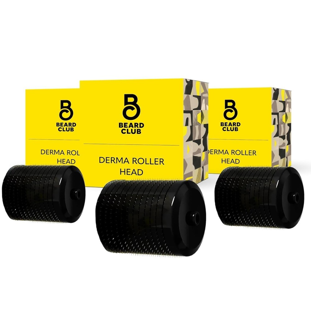 The Beard Club Derma Roller Replacement Head 0.3mm Titanium Microneedles 3 Pack