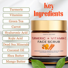 Turmeric Vitamic C Face Scrub infused with Hyaluronic & Kojic Acid BUY 1 & GET 1