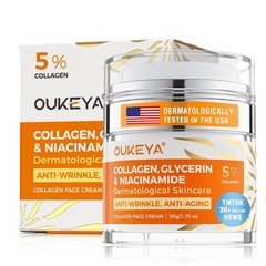 OUKEYA Collagen Anti-Aging Cream For Repair Wrinkle with 5% Hyaluronic Acid 50g