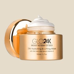 GLO24K Timeless 24k Gold Mask 17 oz Vitamin C E Anti Aging Treatment for Face