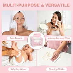 Face Towels Disposable, Soft Clean Towels for Face, 100Count（2 Box） | Super Soft