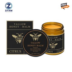 Organic Beef Tallow Balm 100G/3.53OZ Face Body Moisturizer Raw Honey Skin Citrus