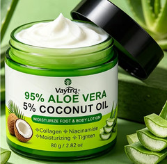 2 Pack Aloe Vera Coconut Moisturizing Cream Collagen Hyaluronic Acid 80g