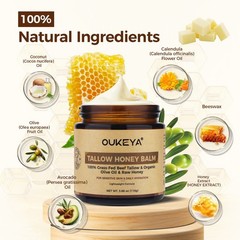 OUKEYA Grass-Fed Beef Tallow Balm For Skin Care Moisturizer Cream 110g