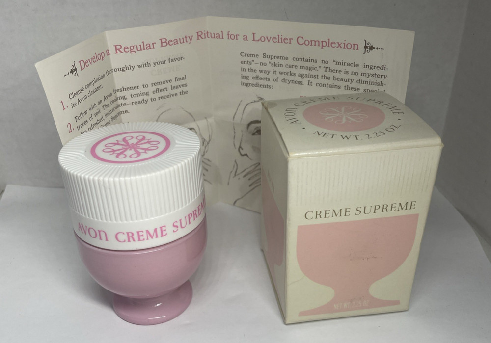 New in Box Vintage 1960s Avon Creme Supreme Night Cream with Nice Container. HTF