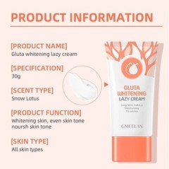 4X GMEELAN Gluta Whitening Lazy Cream Moisturizing Long Term Makeup 10S Brighten