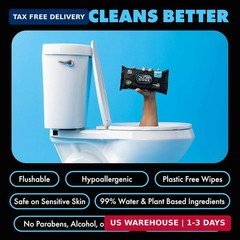 DUDE Wipes Unscented Flushable Wipes – Extra-Large Adult Wet Wipes for Sensitive