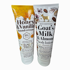 barwa Honey Vanilla Hand Cream + Goat&rsquo;s Milk Almond Body Lotion Set 8.45 oz