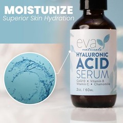 Eva Naturals Pure Hyaluronic Acid Serum For Face – Facial 2 Ounce (Pack of 1)